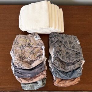 Nora’s Nursery Neutral Tone Cloth Diapers Set of 7 with 7 Inserts